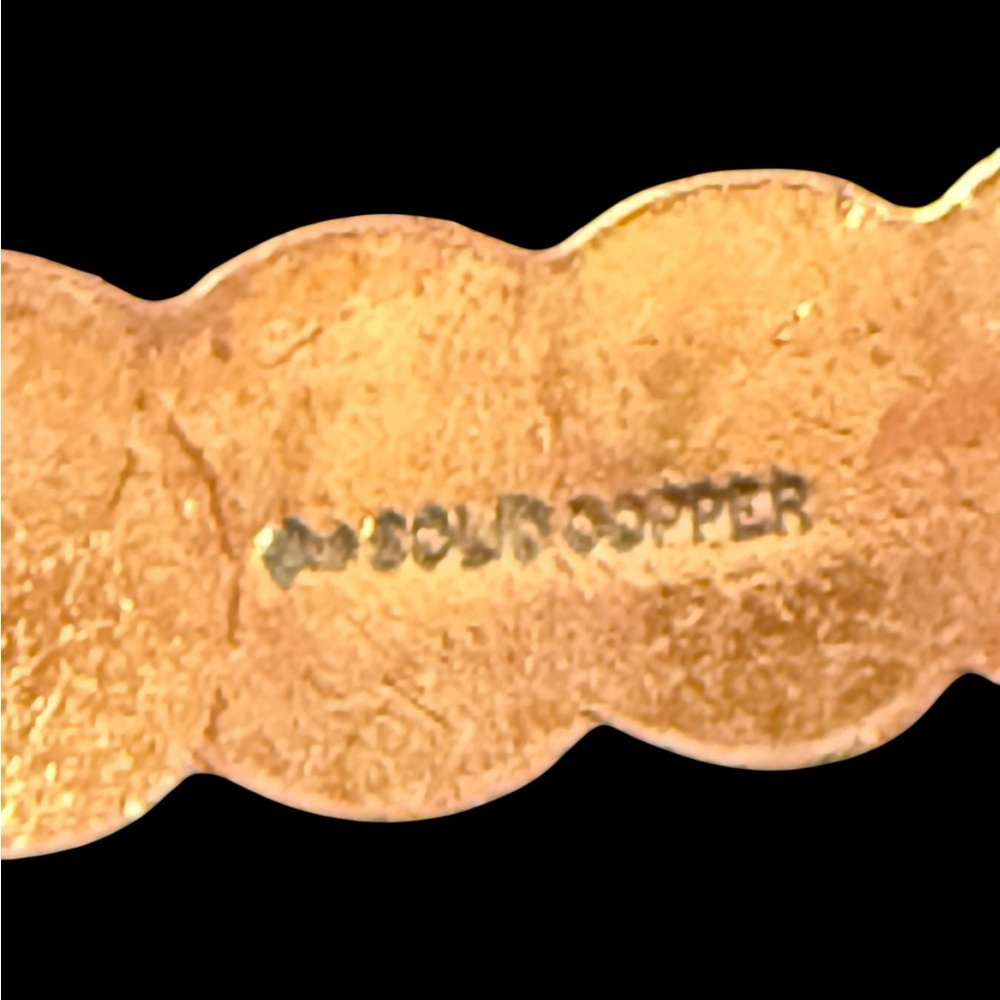 Native American Stamped Solid Copper Bracelet Cuf… - image 7